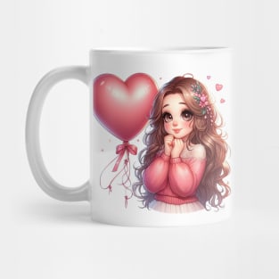 Charming girl with balloon Mug